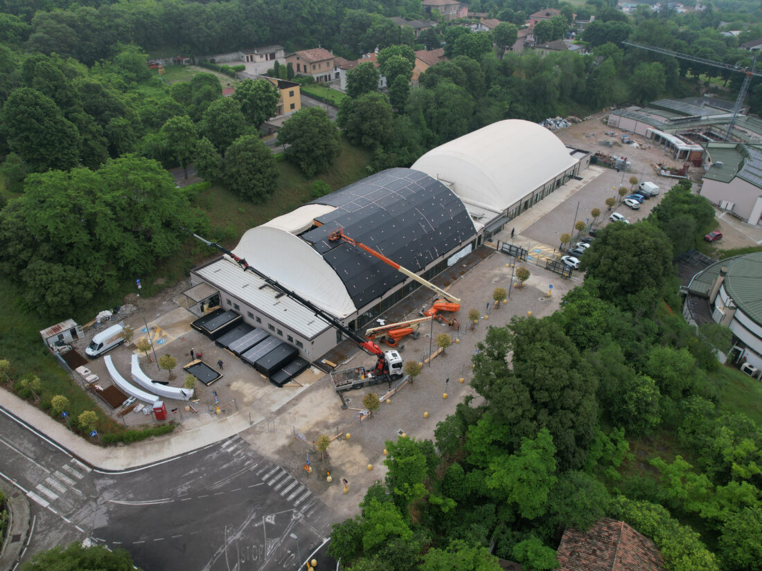 Ispezione aerea palazzetto dello sport