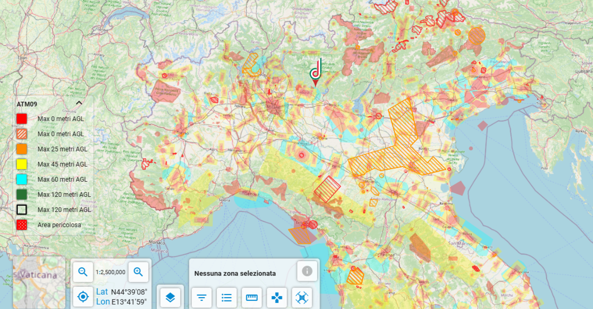 Mappa zone di volo